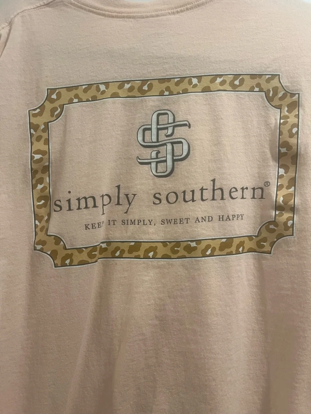 Simply Southern Long Sleeve Tee - Light Peach Size XXL - Picture 6 of 7